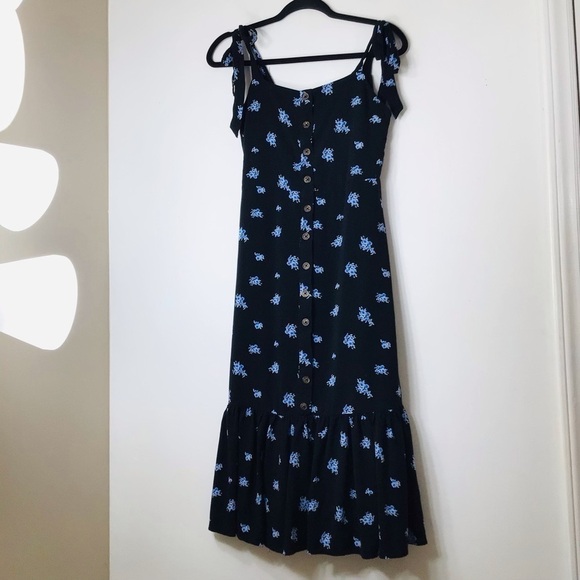 Forever 21 black floral maxi small ruffle - Picture 10 of 10